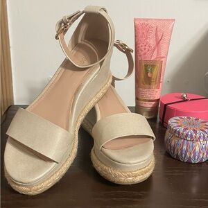 BCBGeneration Cream Espadrille Wedges